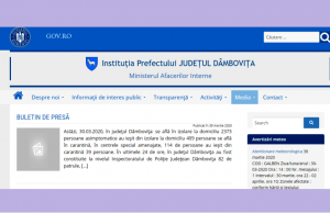 În județul Dâmbovița, situația pare sub control Site Prefectură Dâmbovița