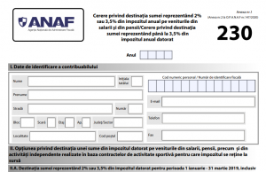 Este disponibil nou model de formular 230 Formular Declarație 230