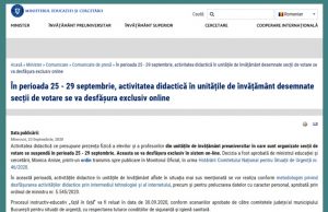 S-a decis! Cursuri numai online în școlile în care se va vota la alegerile locale!