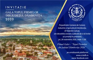 Gala Topul Firmelor din județul Dâmbovița, ediția a XXVII-a, online, astăzi, de la ora 11.00