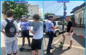 Acțiune a polițiștilor pentru prevenirea implicării conducătorilor de trotinete în evenimente rutiere