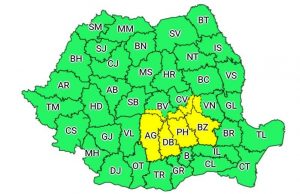 Atenție! Cod galben de ploi torențiale, vijelii și grindină în Dambovița!