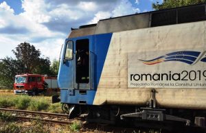 Incendiu în locomotiva unui tren de persoane de pe ruta București – Pitești! Pompierii din Găești au intervenit la timp!