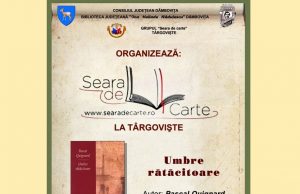 „Umbre rătăcitoare”, de Pascal Quignard, în dezbatere azi la „Seara de carte la Târgovişte”