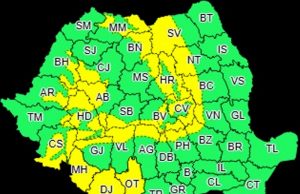 Cod galben de vânt puternic valabil și pentru nordul județului Dâmbovița