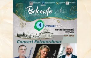 „Belcanto la Curtea Domnească”, duminică, 4 septembrie, lângă Turnul Chindiei din Târgoviște