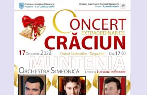Concert extraordinar de Crăciun al Orchestrei Simfonice „Muntenia”, pe 17 decembrie, la Clubul Studenților din Târgoviște