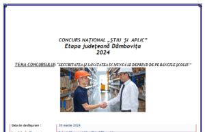 Mâine, 30 martie, are loc etapa județeană a concursului pentru liceeni „Știu și aplic”, organizat de Inspecția Muncii și Ministerul Educației