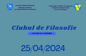 Vrei să afli „ce este metafizica?” Vino și tu la Clubul de filosofie de la Biblioteca Județenă! Participarea este liberă!