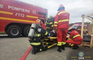 Exercițiu tactic privind gestionarea unei intervenții la incendiu desfășurat la un operator economic din Pucioasa